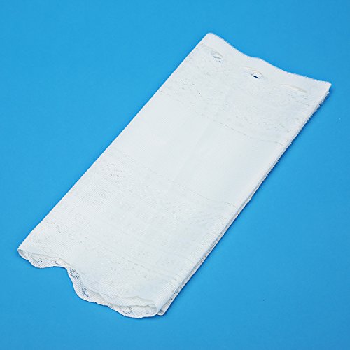KING DO WAY Scheibengardine&Klein Kaffee Vorhang mit Französischen landhausstil Café Vorhang voile net setzt Fenstertür panel dekor, Home Dekoration Kitchen/cafe Curtain, H*B 45*150cm Weiß - 6