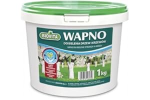 BIOVITA DECORATIVE STONES & GARDEN MINERALS Weißanstrich für Obstbäume – 1kg Gartenkalk im praktischen Eimer, Baumanstrich für Frostschutz und Pflege