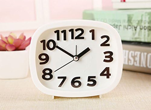 Simple Quiet Arabic Numerals Small Alarm clock Household Decor Plastic Desk Clock