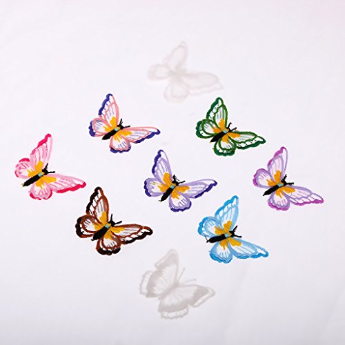 MagiDeal 9x Schmetterling Stickerei Aufnäher Applikation Applique Flicken Embroidered - 3