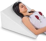 Abco Tech Bed Wedge Pillow Memory Foam Top - Reduce Back Pain, Snoring, Acid Reflux & Respiratory Problems - Ideal Sleeping, Reading, Rest Elevation - Breathable Washable Cover