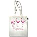 Produktbild Vögel - Tropicool Flamingo Gang - Unisize - Natural - XT600 - Fairtrade Henkeltasche / Jutebeutel mit langen Henkeln