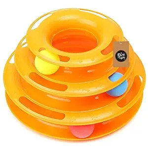 Pets Tower of Tracks Pet Amusement Interactive Board Game Toys with Balls for Cats and Kitten