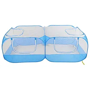 Foldable Chicken Coop, Portable Chicken Pen Guinea Pig Playpen Large Chicken Run Walls Small Animals Playpen for Small Animal for Hen Duck Rabbit(Blue)