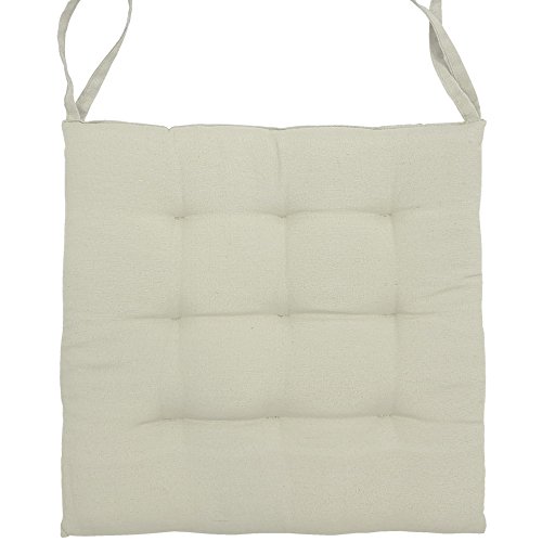 4x proheim Stuhlkissen Uni 40 x 40 cm 9er Steppung in Ecru gepolstertes Sitzkissen bequeme & komfortable Sitzauflage in Sparsets – Farbwahl - 3