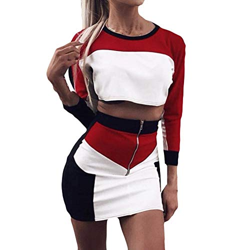 Zarupeng Trajes de niñas, 2 Piezas Mujeres chándal Sudadera Conjuntos de Falda de Manga Larga Traje Casual