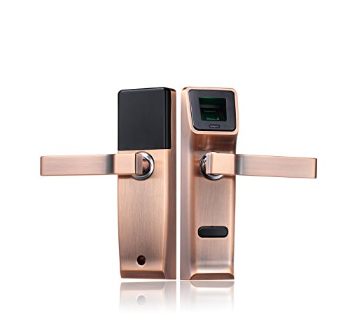 Preisvergleich Produktbild Handgriff-elektronische Türschlösser mit biometrischem Fingerabdruck-Verschluss , red