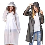 EXTREM WASSERDICHT: Der Regenponchos hat lange Ärmel und eine große Kapuze mit Tunnelzug, die Sie bei Regen trocken hält. Geeignet für Themenparks, Regentage, Wanderungen und andere Outdoor-Aktivitäten.