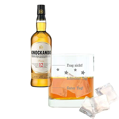 Knockando Whiskey - Juego de 2 Botes de Whisky, 12 años/años, para Whisky, Alcohol, Alcohol, 43%, 700 ml, 733077, Regalo para el día del Padre, con Cristal Grabado