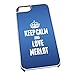 Produktbild Weiß Schutzhülle für iPhone 5/5S 1273 Blau Keep Calm und Love Merlot