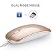 Produktbild Maus M90 2.4G Wireless + Bluetooth Dual Mode Maus wiederaufladbare drahtlose BT 5.0 USB Dual Mode Gaming Mäusemäuse für PC Laptop (Gold)