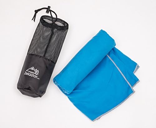 Sky Blue Large Microfiber Trek Towel 80x130cm with carry case, Antibacterial