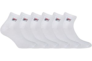 Fila Chaussettes Sportswear Homme Durable, Socquettes Homme, Respirant, Soft Touch (Lot de 6)