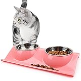 Kunststoff Edelstahl Combo Fressnapf Cat Food Einzel Bowl Double Pet Bowl Sicherheit Umweltschutz Pflanze