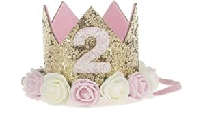 HAOMAOMAO Baby Crown Princess Gold Crowns Tiara Crystal Hat Girls First Birthday Gift
