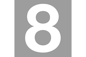 ISECUR Adesivo con numero 8 di colore bianco, altezza 10 cm, numero di casa autoadesivo, numero da incollare, per esterni, cassetta delle lettere, porta I resistente alle intemperie, kfz_674_8