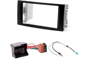 Carav 08-008-25-8 Kit de façade d'autoradio avec câble ISO et adaptateur d'antenne pour T5 Multivan, Caravelle, Transporter