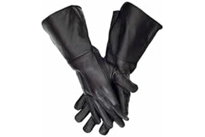 GENERIC Glamtron Hand Made Full Top Grain Leather Medieval Renaissance Gauntlets Cosplay Long Arm Cuff Piper Drummer Band Costume Gloves by MCZ MOTO