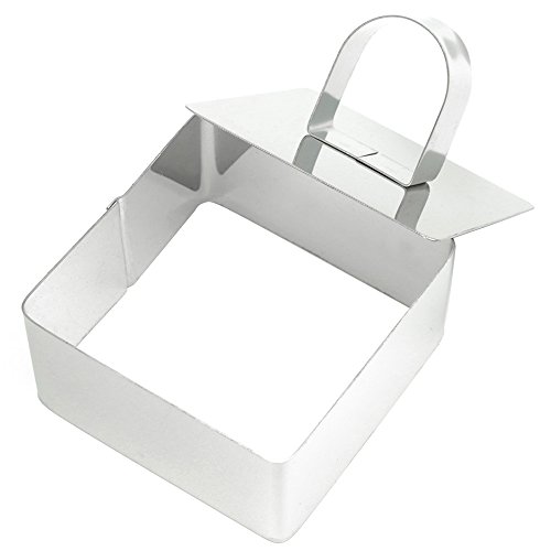4 Stück Mini Edelstahl Runde Herz Blume Quadrat Geformt Mousse Torte Ring Schimmel Slicer Ausstecher, die Backen Heimwerkerwerkzeuge mit Push Stück - 2