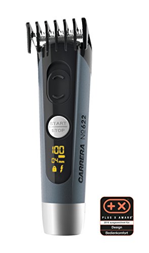 CARRERA 622 Haarschneider & Haartrimmer mit Aufsatz 4 - 19 | 21 - 36 mm Feineinstellung 0,8 | 1,2 | 1,6 | 2,0 mm Haarschneidemaschine mit Akku Netzbetrieb