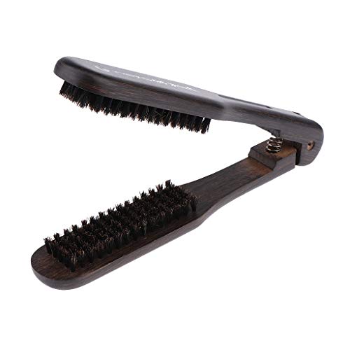 B Blesiya Soft Handle Hair Straightener Brush V Shape Hair Comb Folding Hair Straightening Hairbrush