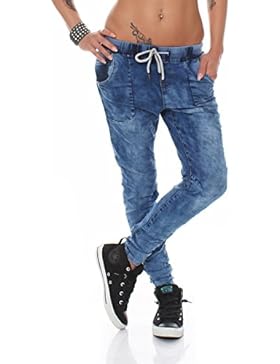 3888 Fashion4Young Damen Jeans Hose Boyfriend Haremsjeans Haremsstyle Röhre Damenjeans pants