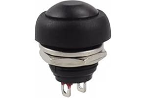 ‎FUCHSWERK Drucktaster rund Taster 12mm DIY Druckschalter AC 1,5A/230V 12V NON-Momentan button Schalter | Schwarz