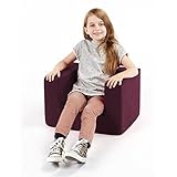 Children's Comfy Foam Armchair in Purple. Soft, Colorful, Comfortable & Lightweight with a Removeable Cover