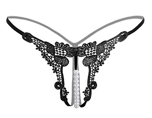 Preisvergleich Produktbild Ouvert String mit Perlen Damen (schwarz)