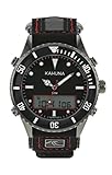 Kahuna Herren-Armbanduhr, sportlich, schwarzes Zifferblatt, Nylon-Armband, wasserdicht bis 50 m – K5V-0010G