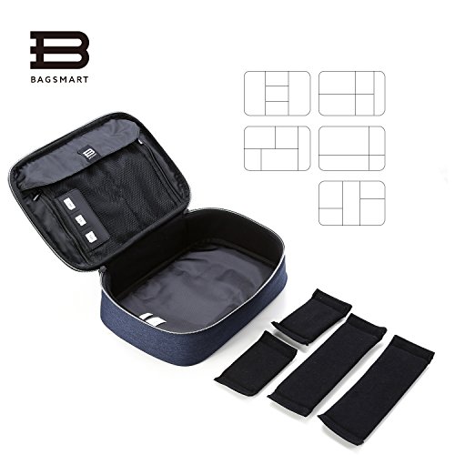 BAGSMART Universaltasche Eletronik Organizer für Kabel, Externe Festplate, ipad mini, Objektive Blau - 4