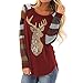 Produktbild Christmas Sweater Damen UFODB Frauen Sweatshirt Weihnachtspullover Xmas Rentier Pullover Blusen Weihnachten Langarmshirt Hemd T-Shirt Langarmhemd Weihnachtenpulli Tops