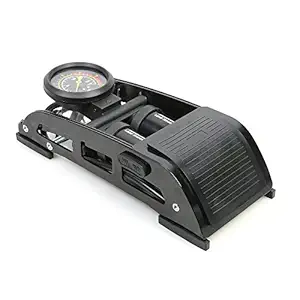 Breewell Analogue Double Barrel Foot Pump (Black)