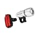 Produktbild Eaxus Beleuchtungsset 5 LED + verschiedene Leuchtmodi vorne und hinten inklusive Fahrradhalterung, Taschenlampe, rotes Blinklicht, Gesehen werden, Batteriebetrieben