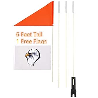 Uelfba Bike Safety Flag With Pole 6 Foot Adjustable Height Heavy Duty Fiberglass Pole Polyester Full Color Tear Resistant Waterproof Orange Safety Flag And Eagle Flag In Garden Outdoors Uelfba Bike Safety Flag With Pole 6 Foot Adjustable Height Heavy Duty Fiberglass Pole Polyester Full Color Tear Resistant Waterproof Orange Safety Flag And Eagle Flag In Garden Outdoors