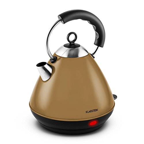 Klarstein Charlotte Cappuccino Wasserkocher Teekessel (2200 Watt, 2 Liter, Edelstahl, Kalkfilter, Cool-Touch-Griff) braun - 2