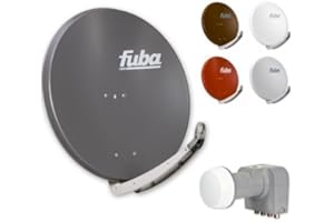 Fuba DAA 850 HD Sat Anlage - 4 Teilnehmer (m. DEK 416) - Sat Anlage bestehend aus Fuba DAA 850 in Ihrer Wunschfarbe + Fuba DEK 416 Quad LNB