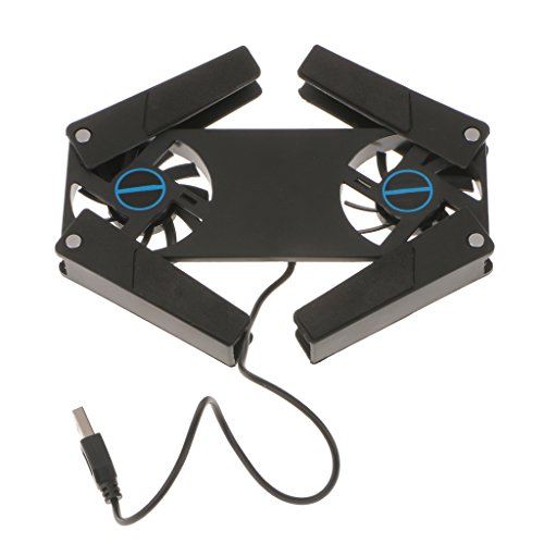 Gazechimp Faltbar USB Kühlventilator mit 2-Lüfter Laptop Notebook PC Kühlerlüfter - 8