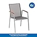 Produktbild 6x Stern Stapelsessel Top, Gestell graphit, Bezug silber-grau, Teakarmlehnen