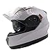 Produktbild NAT HUT Motorradhelm Integralhelm mit Sonnenblende - Motorrad Helm für Damen und Herren - Bluetooth Ready - ECE (M 56-58cm, weiß)