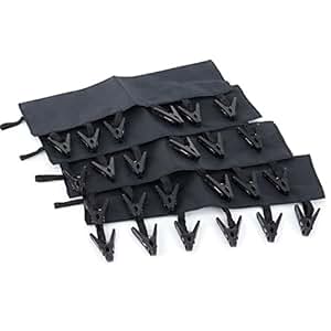 HANGERWORLD 4 Schwarze Wäsche Helfer mit Klettverschluss und 6