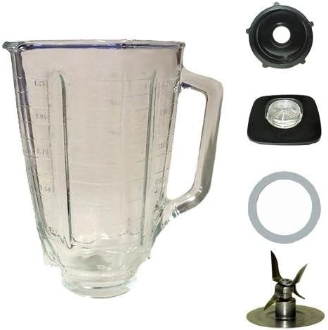 5 cup, square top glass jar assembly.