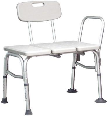 Lumex Maxi Drain Lightweight and Durable Transfer Bench, Grey, 350-Pound Capacity