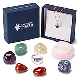 7 Chakra Healing Crystal Set With Gold Plated Amethyst Necklace & Raw Rose Quartz For Spiritual Women In A Gift Box/spiritual Gift For Reiki & Meditation/gemstones & Healing Crystals For Beginners