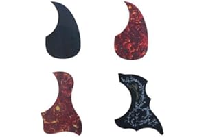 DIVISTAR Pickguard Plus Lot de 4 plaques de protection autocollantes pour guitare acoustique Motif colibri et écaille de tortue
