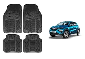 RS Enterprises Carpet Floor/Foot 4D Rubber Mats for Renault-kwid New Car Black