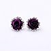 JaneDream Womens Delicate Rose Flower Rhinestone Ear Stud Earrings Purple