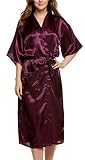 Avidlove Satén Kimono Bata para mujer