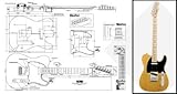 Voll dimensionierte Plan der Fender Telecaster E-Gitarre - Full-Scale Print