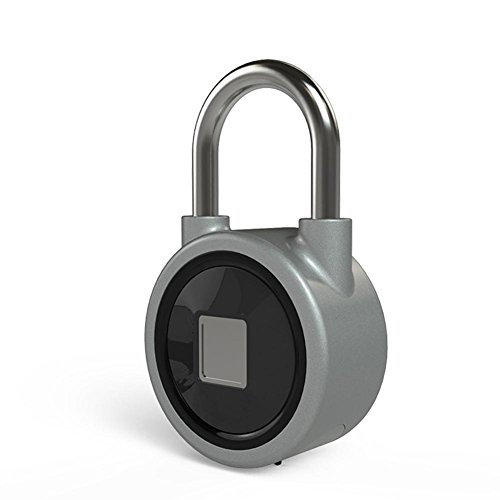 Preisvergleich Produktbild Jiaju Bluetooth-Fingerabdruck-Vorhängeschloss IP65 imprägniern intelligentes Sicherheitsschloss mit 15 Sets Fingerabdruck Passend für Haustür, Rucksack, Koffer, Fahrrad, Turnhalle, Büro